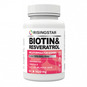 Risingstar Biotin &amp; Resveratrol, 60 капс