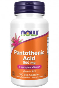 NOW Pantothenic Acid 500 мг, 100 вег.капс