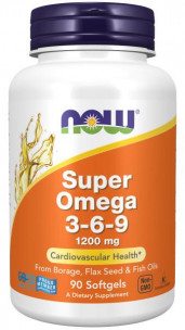 NOW Super Omega-3-6-9 1200 мг, 90 капс