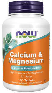 NOW Calcium &amp; Magnesium, 100 таб