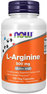 NOW L-Arginine 500 мг, 100 вег.капс