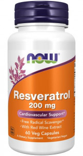 NOW Natural Resveratrol 200 мг, 60 капс