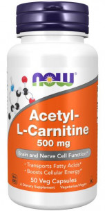 NOW Acetyl L-Carnitine 500 мг, 50 капс