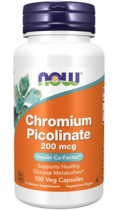 NOW Chromium Picolinate 200 мкг, 100 вег.капс