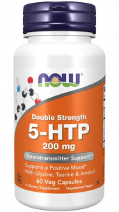NOW Double Strength 5-HTP 200 mg, 60 капс