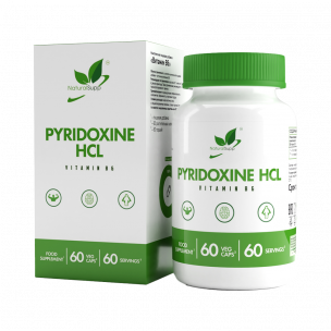 Natural Supp Pyridoxine HCL Vitamin B6, 60 капсул