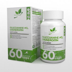 Natural Supp Glucosamine HCL, Chondroitin, MSM, 60 капс