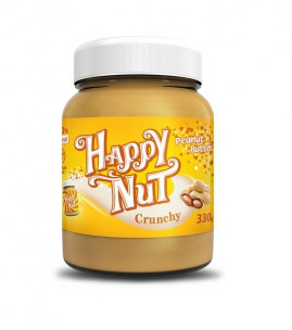 Happy Nut Crunchy арахисовая паста соленая с кусочками арахиса, 330 гр