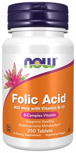 NOW Folic Acid, Фолиевая кислота, 250 таблеток