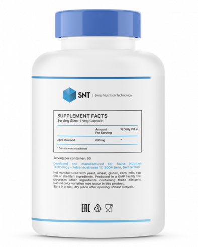 SNT Alpha Lipoic Acid 600 mg, 90 капсул