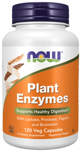 NOW Plant Enzymes, Плант Ферменты, 120 капсул