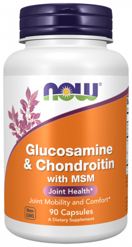 NOW Glucosamine &amp; Chondroitin with MSM, Глюкозамин и Хондроитин с МСМ, 90 капсул