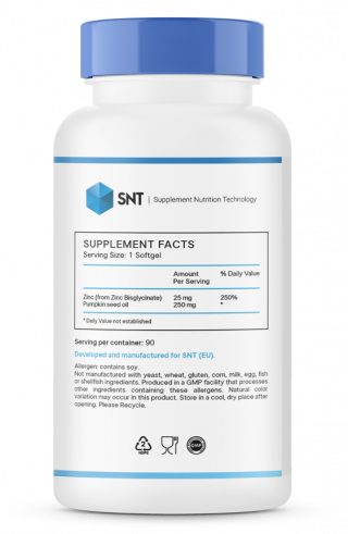 SNT Zinc Chelate 25 mg, Цинк Хелат 25 мг, 90 капсул