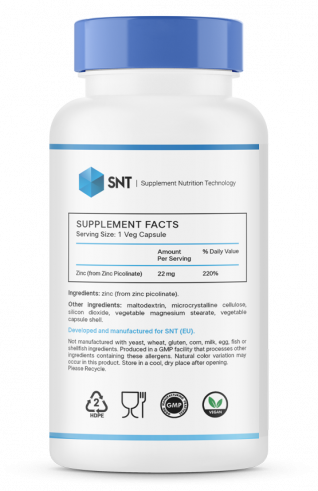 SNT Zinc Picolinate, Цинк Пиколинат, 90 капсул