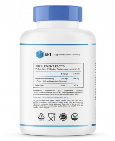 SNT Magnesium Glycinate, Магния Глицинат, 90 таблеток