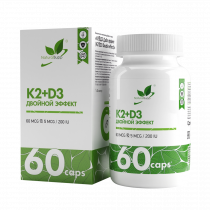 Natural Supp K2 + D3, 60 капсул