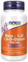 NOW Beta-1,3/1,6-D-Glucan, Бета-1,3/1,6-D-Глюкан, 90 капсул