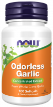 NOW Odorless Garlic, Чеснок без запаха, 100 капсул