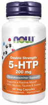 NOW Double strength 5-HTP 200 mg, Двойная сила 5-HTP 200 мг, 60 капсул