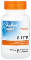 Doctor's Best 5-HTP, 5-Гидрокситриптофан с фолиевой кислотой, 60 капсул